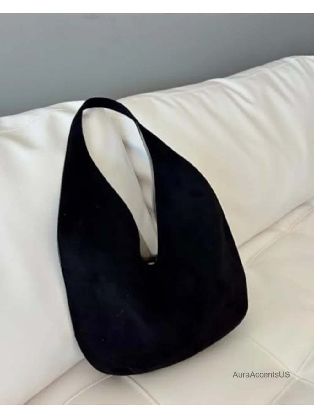 Faux Suede Hobo Shoulder Bag Vegan Lightweight Casual Everyday Purse